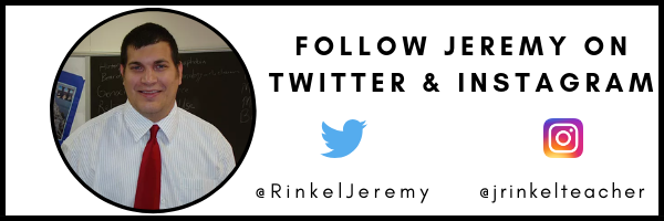 Image with Jeremy Rinkel's picture and Twitter and Instagram handles