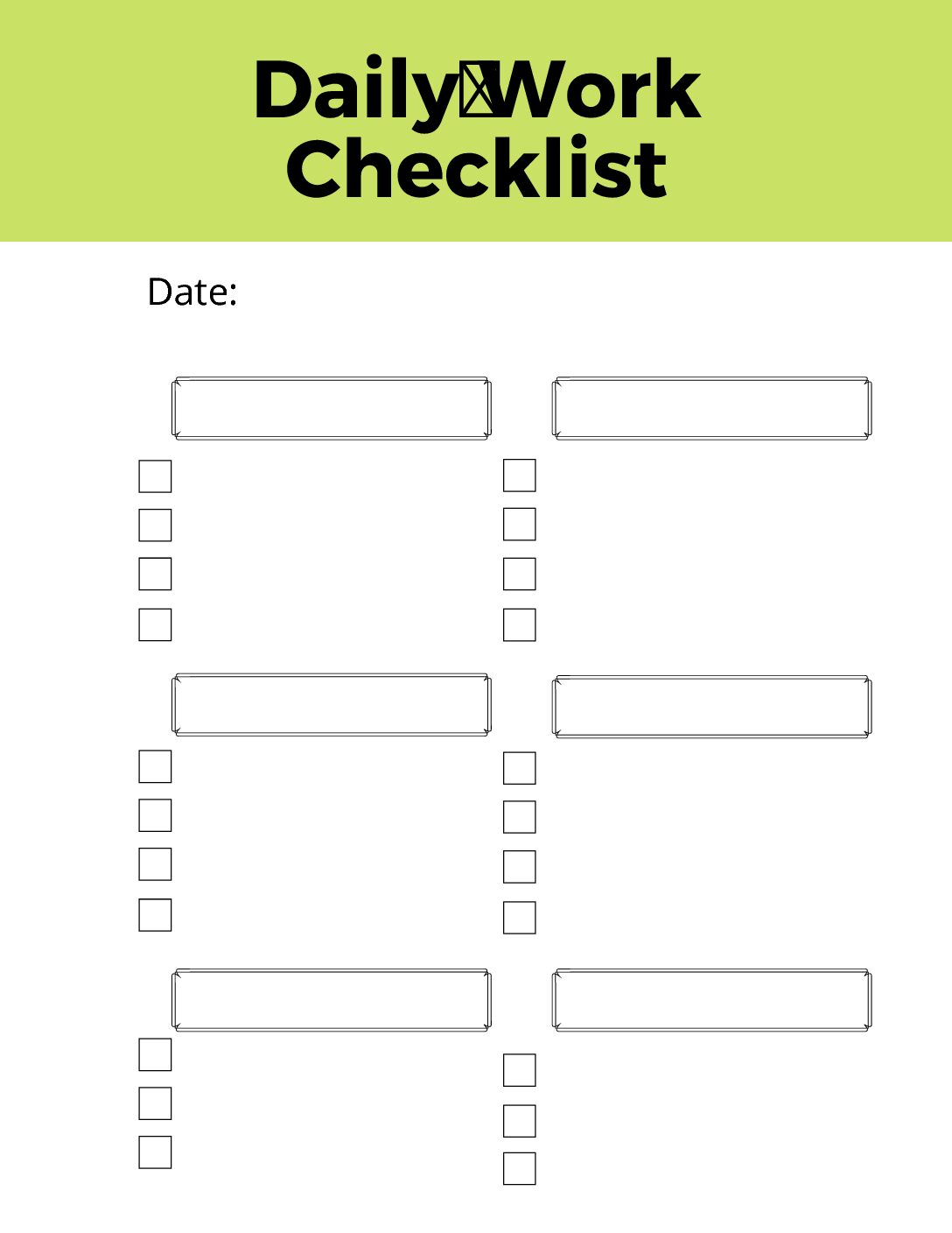 Daily Equipment Checklist Free Printable